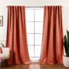 52 x 84 inch Solid Orange Apricot Thermal Blackout Curtain Panels – Set of 2