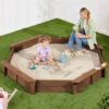Kid’s Octagonal Sandbox in Walnut Wood Finish