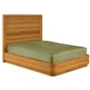 Queen Modern Wood Platform Bed Frame with Round Corners and Headboard