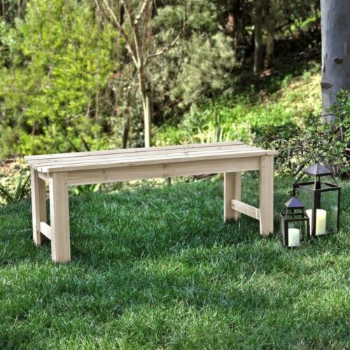 Outdoor Patio Backless Cedar Wood 4-ft. Garden Bench in Natural Finish Outdoor Patio Backless Cedar Wood 4-ft. Garden Bench in Natural Finish