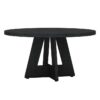 Modern Farmhouse 47-inch Round Kitchen Dining Table in Black Wood Finish