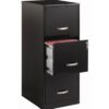 Black Metal 3-Drawer Vertical Key Locking File Cabinet