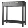 Modern Entryway Accent 2 Drawer Sofa Side Table Black
