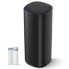 Black Motion Sensor Stainless Steel 13 gallon Trash Can with Ozone Button