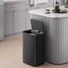 Black 13-Gallon Kitchen Trash Can with Motion Sensor Lid and Carbon Filter