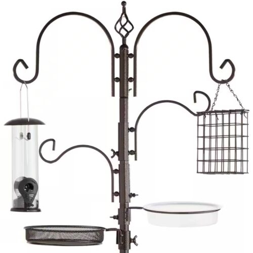 Complete Bird Feeder Set with Bronze Metal Stand Suet Water Bowl Tube and Tray Complete Bird Feeder Set with Bronze Metal Stand Suet Water Bowl Tube and Tray