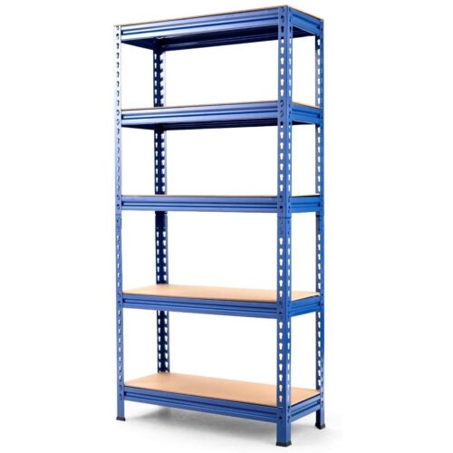 Heavy Duty 60 inch Adjustable 5-Shelf Metal Storage Rack in Navy Blue Heavy Duty 60 inch Adjustable 5-Shelf Metal Storage Rack in Navy Blue