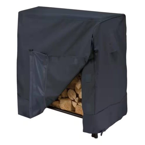 Black Firewood Rack Cover – Fits 4-ft. Log Racks
