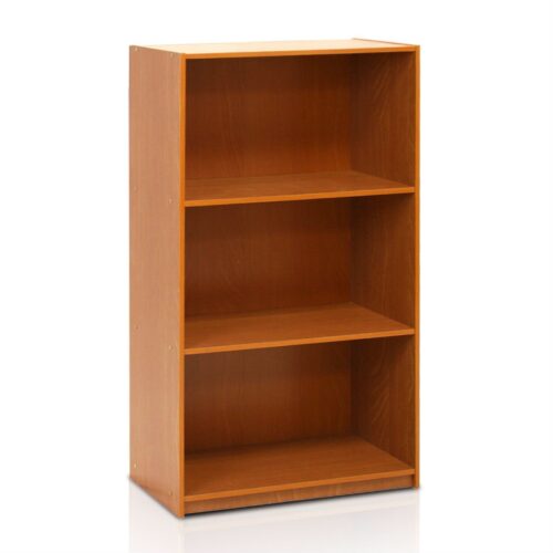 Modern 3-Shelf Bookcase in Light Cherry Wood Finish Modern 3-Shelf Bookcase in Light Cherry Wood Finish