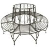 Roundabout Circular Outdoor Garden Tree Bench in Heavy Duty Grey Steel