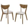 Set of 2 – Mid-Century Modern Wood Dining Chair with Faux Leather Seat