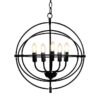 5 Light Brass Rustic Industrial Rotating Metal Chandelier