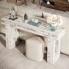 Modern Farmhouse 63-inch Console Sofa Table in Rustic White Wood Finish