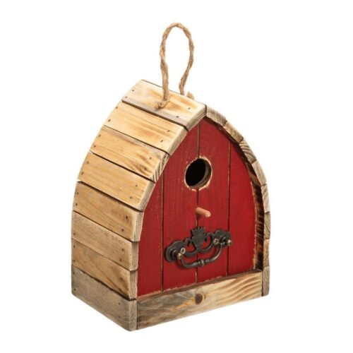 Vintage Farmhouse Style Red Solid Wood Outdoor Birdhouse Vintage Farmhouse Style Red Solid Wood Outdoor Birdhouse