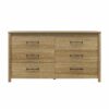 Rustic Farmhouse 6-Drawer Dresser in Natural Wood Finish