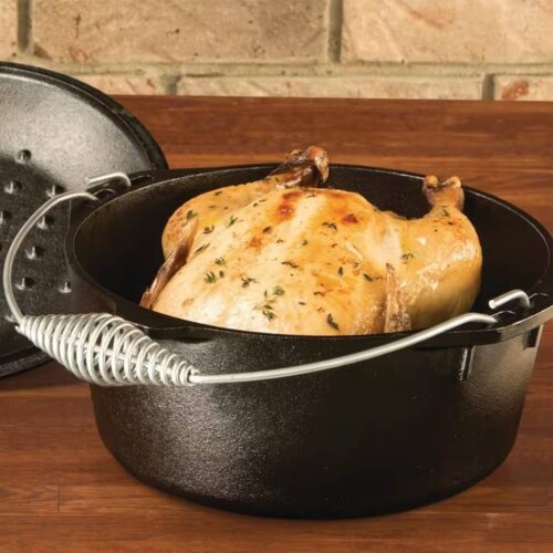 5-Quart Seasoned Cast Iron Dutch Oven with Lid and Spiral Wire Handle 5-Quart Seasoned Cast Iron Dutch Oven with Lid and Spiral Wire Handle