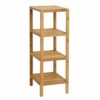 Solid Wood 4-Tier Bathroom Storage Shelving Unit