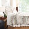 Twin size 100% Cotton Ruffle Stripes Quilt Set – Machine Washable