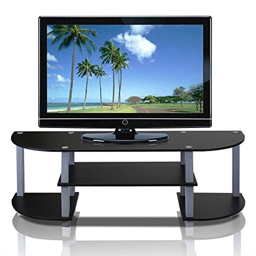 Contemporary Grey and Black TV Stand – Fits up to 42-inch TV