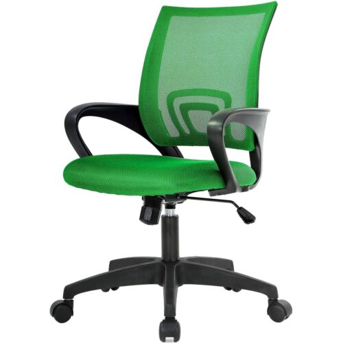 Green Modern Mid-Back Ergonomic Mesh Office Desk Chair with Armrest on Wheels Green Modern Mid-Back Ergonomic Mesh Office Desk Chair with Armrest on Wheels