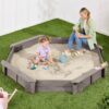 Outdoor Kid’s Octagonal Sandbox in Grey Wood Finish