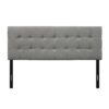 King size Mid-Century Style Button-Tufted Headboard in Grey Upholstered Fabric