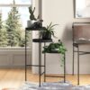 Modern Dark Grey Metal 3-Tier Flower Pot Plant Stand