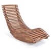 Premium Acacia Wood Rocking Chair Widened High Back Slatted Seat