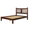 King Farmhouse Style Solid Wood Platform Bed Frame with Headboard in Cherry
