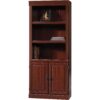 71-inch High 3-Shelf Wooden Bookcase with Storage Drawer in Cherry Finish