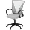 Gray Modern Mid-Back Ergonomic Mesh Office Desk Chair with Armrest on Wheels