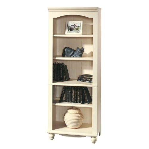 Elegant Display Shelf Bookcase with 5 Shelves in Antique White Wood Finish Elegant Display Shelf Bookcase with 5 Shelves in Antique White Wood Finish