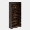 8-Shelf Shoe Rack for Closet Storage Shelving Unit in Rustic Brown Wood Finish
