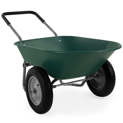 Heavy Duty 2-Wheel Multipurpose Rust Proof Wheelbarrow – Green