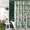 72 x 72 inch Cotton Poly Shower Curtain with Garden Leaves Herb Floral Pattern