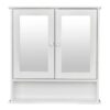 2-Door Wall Mounted Bathroom Medicine Cabinet with Mirror in White
