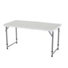 Adjustable Height White HDPE Folding Table with Powder Coated Steel Frame