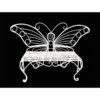 Modern Outdoor Butterfly Garden Bench in White Metal Finish