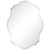 Modern Frameless 32 x 24 inch Scalloped Beveled Accent Bathroom Mirror