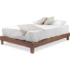 Twin size Solid Wood Heavy Duty Platform Bed Frame in Oak Finish – Made In USA