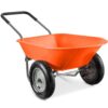 Heavy Duty 2-Wheel Multipurpose Rust Proof Wheelbarrow – Orange