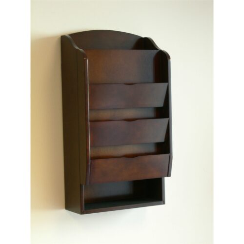 Door / Wall Mount Organizer Letter Holder Mail Sorter in Dark Walnut Door / Wall Mount Organizer Letter Holder Mail Sorter in Dark Walnut