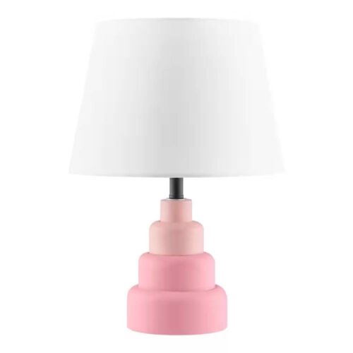 Small Pink Desk Light Table Lamp with White Fabric Shade for Bedside Nightstand Small Pink Desk Light Table Lamp with White Fabric Shade for Bedside Nightstand