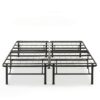 Queen size Folding Sturdy Metal Platform Bed Frame with Storage Space