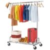 Heavy Duty Metal Clothing Bar Garment Rack on Lockable Casters – 450lb Capacity