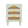 Retro Mid-Century Modern 3 Drawer Bedside Table Nightstand in Mint Green