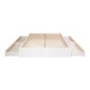 King Size 4 Drawer Storage White Wooden 4 Post Platform Bed  Frame