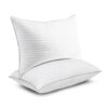 Set of 2 Machine Washable Down Alternative Bed Pillow with Cotton Cover – Queen