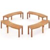 Set of 4 – Outdoor Curved Backless Garden Bench – Around Tree Table or Fire Pit