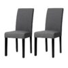 Set of 2 Grey Linen Upholstered Nailhead Dining Chair – 330 lbs. Weight Capacity